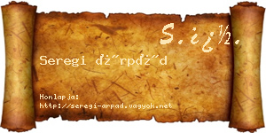 Seregi Árpád névjegykártya